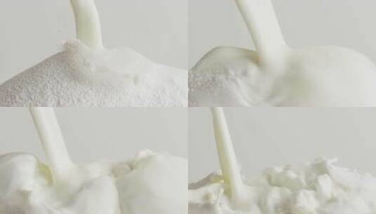 2K平视牛奶倒入面粉中高清在线视频素材下载