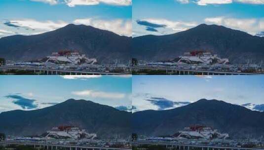 西藏拉萨布达拉宫延时高清在线视频素材下载