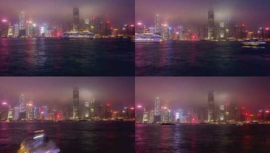 香港海港，城市建筑熠熠生辉高清在线视频素材下载