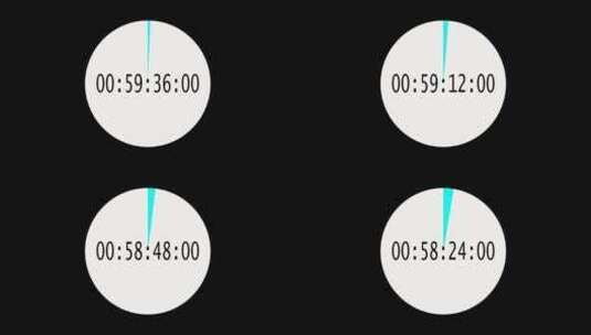圆圈擦除1小时倒计时高清在线视频素材下载