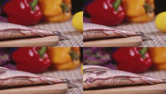 草鱼鲢鱼鱼肉高清在线视频素材下载