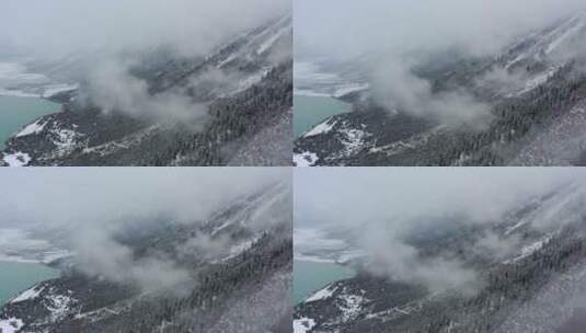 雪山云雾航拍高清在线视频素材下载