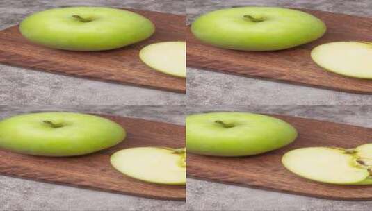 青苹果水果4k竖版实拍高清在线视频素材下载