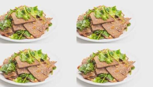 凉拌牛肉美食4k竖版高清在线视频素材下载