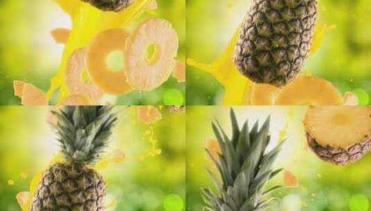 菠萝 凤梨 水果 食物 植物高清在线视频素材下载