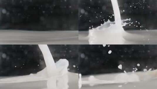 慢镜头拍摄牛奶倒入浓郁牛奶创意唯美视频高清在线视频素材下载