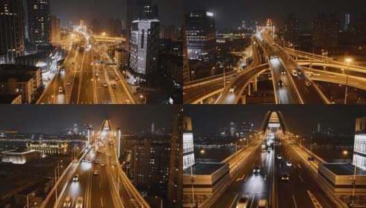 南北高架夜景延时摄影高清在线视频素材下载