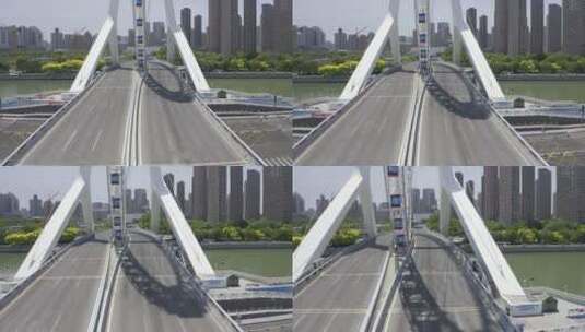 摩天轮特写 天津航拍 永乐桥 天津之眼 海河高清在线视频素材下载