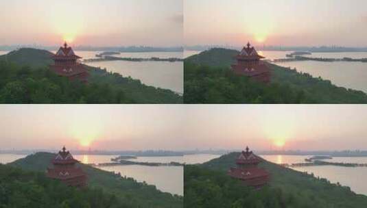 武汉东湖风景区，楚天台平视环绕镜头高清在线视频素材下载