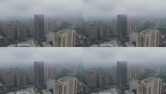 城市航拍湖南邵阳第一高楼高清在线视频素材下载