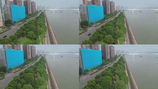 城市航拍宜昌城市绿化航拍高清在线视频素材下载