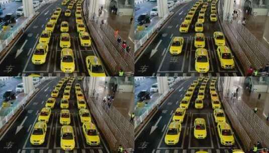 4K重庆江北机场网点出租车实拍高清在线视频素材下载