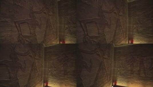 拉美尼斯二世神庙的雕刻壁画高清在线视频素材下载
