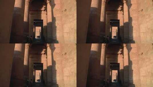 考蒙博神庙的石柱大厅高清在线视频素材下载