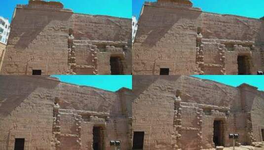 伊斯那库努姆神庙的外墙装饰高清在线视频素材下载