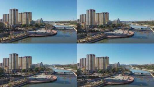 航拍承德丰宁潮河环境高清在线视频素材下载