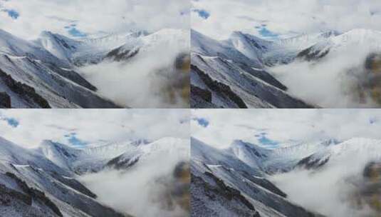 航拍西藏那曲比如县夏拉雪山风景高清在线视频素材下载