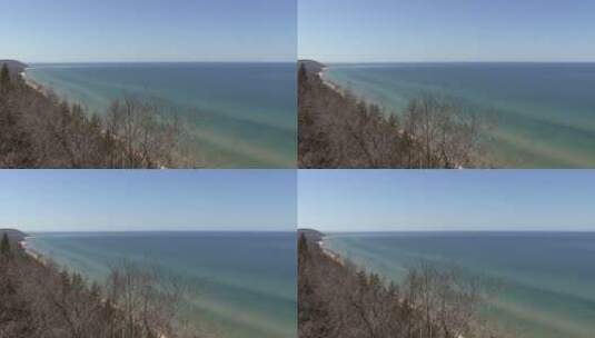 密歇根湖早春的景象高清在线视频素材下载