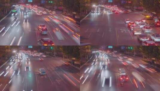 城市车流延时摄影-城市夜晚车流-城市夜景高清在线视频素材下载