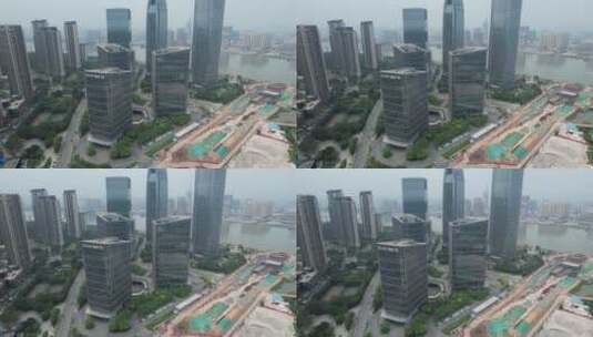 广州保利中悦广场和保利叁悦广场航拍高清在线视频素材下载