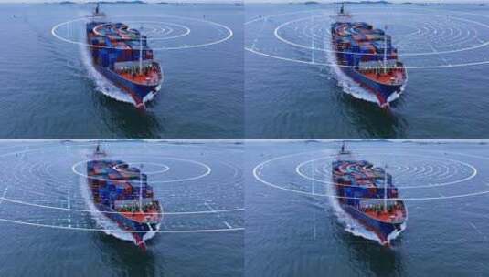 港口货轮运输科技物流高清在线视频素材下载