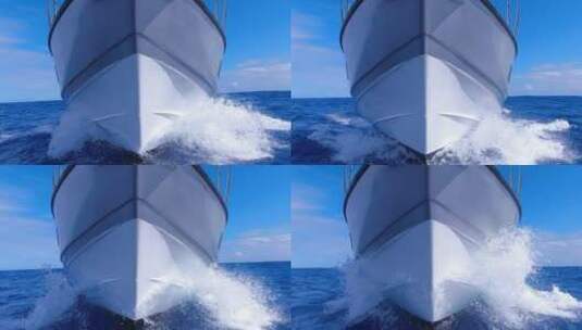 海面上破浪前行的船只高清在线视频素材下载