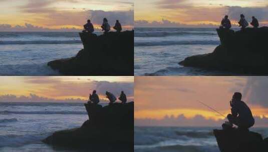 夕阳背影、唯美夕阳、情绪男女孩、海边剪影高清在线视频素材下载