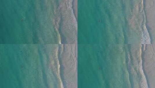 慢镜头俯视大海航拍俯拍正上方拍摄蔚蓝海水高清在线视频素材下载