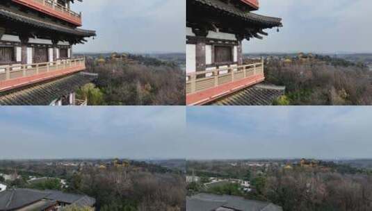 江苏扬州大明寺冬季宣传片航拍高清在线视频素材下载