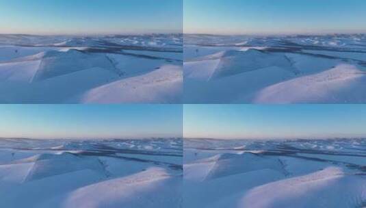 航拍冬季雪域雪原风光高清在线视频素材下载