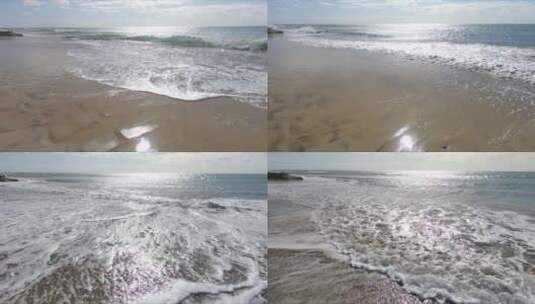 海滩沙子海浪高清在线视频素材下载