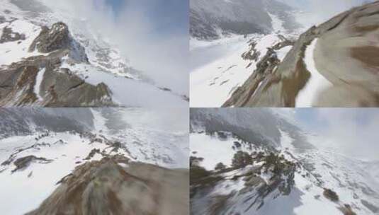 雪山实拍穿越机FPV高清在线视频素材下载