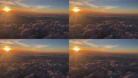 云层上的日落风景高清在线视频素材下载