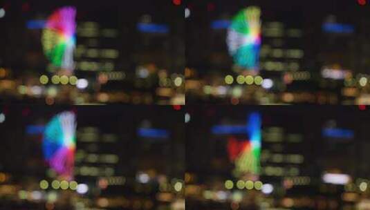 城市夜景霓虹光斑高清在线视频素材下载