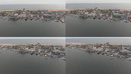 航拍海滨小镇高清在线视频素材下载