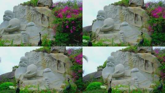 寿星神像 山体雕塑高清在线视频素材下载