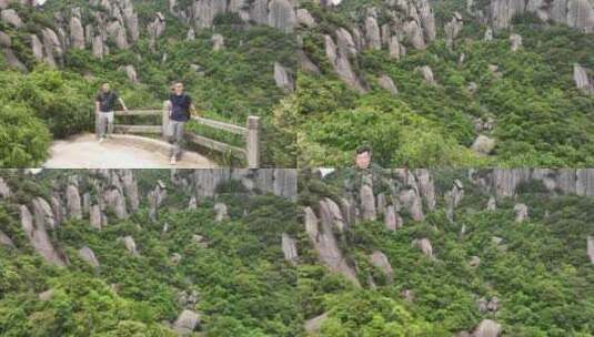 航拍福建宁德福鼎太姥山海上仙山风光高清在线视频素材下载