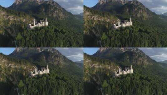 新天鹅堡巴伐利亚阿尔卑斯山德国高清在线视频素材下载