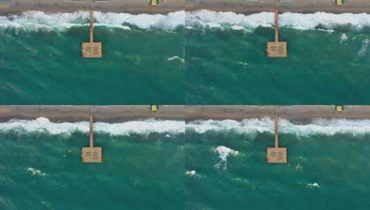 日落时用无人机拍摄的海上风暴高清在线视频素材下载
