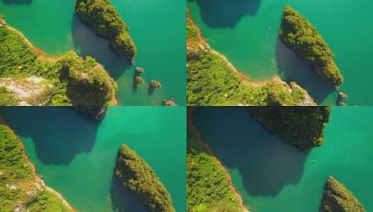 航拍湖泊和青山高清在线视频素材下载
