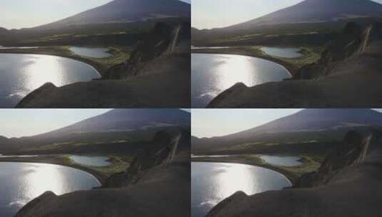 竹富火山和阿特拉索瓦岛之间地峡的鸟瞰图高清在线视频素材下载