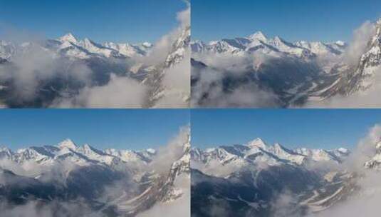 科马约尔阿尔卑斯山意大利山脉雪峰滑雪高清在线视频素材下载