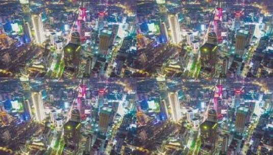 无人机航拍南京新街口高楼延时摄影高清在线视频素材下载