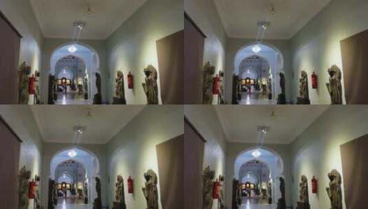 巴基斯坦博物馆内铜像地拍高清在线视频素材下载