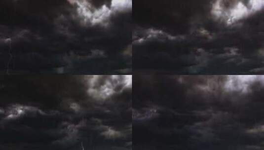 乌云闪电暴雨高清在线视频素材下载
