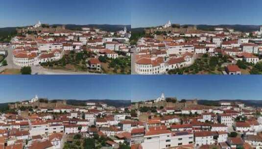 佩内拉中世纪城堡和村庄。葡萄牙科英布拉。高清在线视频素材下载