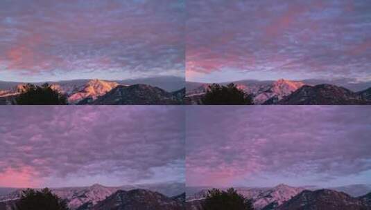 犹他州Wasatch山脉的日落延时高清在线视频素材下载
