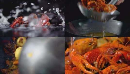 新鲜诱惑实拍美味小龙虾制作过程视频素材高清在线视频素材下载