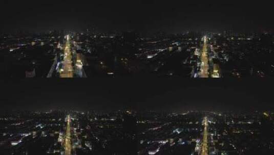 聊城大景夜景交通航拍高清在线视频素材下载
