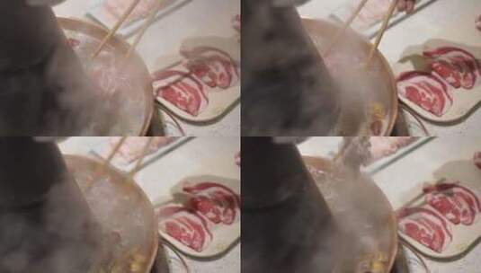 吃火锅涮肉高清在线视频素材下载
